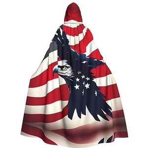 SSIMOO Amerikaanse vlag vliegende arend volwassen Halloween party cape - perfect voor kostuumfeesten en cosplay