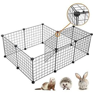 HaiMa Opvouwbare Huisdier Box Ijzer Hek Puppy Kennel Huis Oefening Training Puppy Ruimte Hond Levert Konijnen Cavia Kooi - 8 Stuks