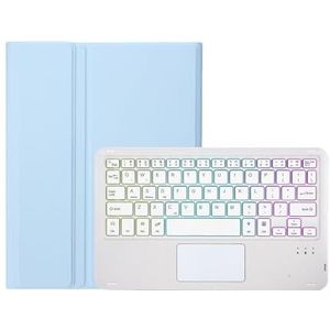 Toetsenbordhoes voor Redmi Pad 10.6"" 2022, 7 kleuren achtergrondverlichting, Afneembaar Draadloos Toetsenbord met Slim Touchpad,Blauw