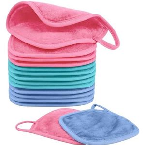 Nineigh 15 stuks microvezel gezichtsdoek, 15 x 15 cm make-up remover doek herbruikbare gezichtsdoeken voor reiniging, ultra zachte make-up remover pads voor dagelijks reizen cosmetische wissen