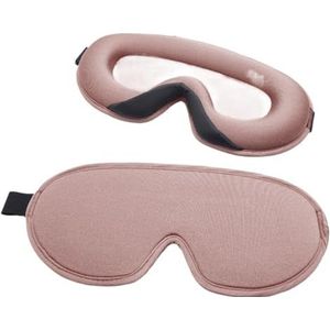Zijden slaapmasker, zacht en glad, voor de ogen, schaduw, reizen, rust, ontspanning, hoofdband, hulp (A-roze)
