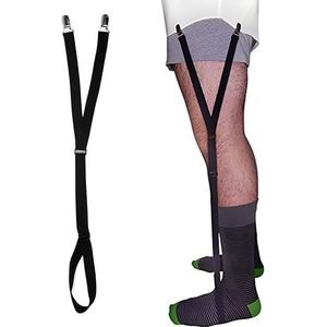 Comfy Clothiers Stijgbeugel Shirt Stays voor Mannen (met Voetlus) - Verstelbare Elastische Shirt Stay Kousenband (1 paar Shirt Keepers), Originele stijgbeugelstijl (zwart), One Size (Adjustable)