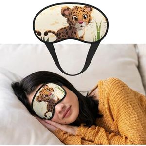 Zacht slaapmasker comfortabel verduisterend oogmasker met verstelbare riem schattige baby jaguar oogschaduw cover voor vrouwen mannen diepe rust reizen werk thuis
