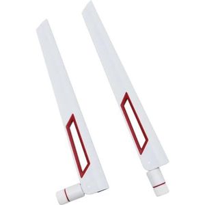 2 Stuks Dual-band 10dbi Wifi-antenne .4G 5.8Ghz RP SMA Mannelijke Universele Antenne For Versterker WLAN-router Signaalversterkerantenne Eenvoudig Brede Compatibiliteit(White RP-SMA)