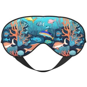 Onderzeeër dolfijnen uniseks elastische verstelbare gesp ontwerp verduisterende slaap oogmasker voor thuis reizen yoga kantoor dutje