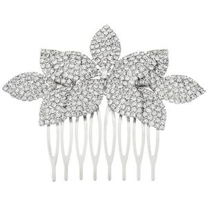 HTYHZIMS Haar Kant Kam Bruids Haar Kam Hoofdtooi Haar Kam Bruiloft Insert Kam Voor Vrouwen, Bruid, Eén maat, Metaal, agaat