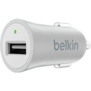 Belkin Premium Mixit Metallic autolader (2,4 A, USB-aansluiting, geschikt voor iPhone 8/8 Plus, iPhone X, iPhone SE/5/5c/5s, iPhone 6/6s/6 Plus/6s Plus, iPhone 7/7 Plus) zilver