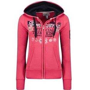 Geographical Norway Gladys Lady Sweatshirt met capuchon en kangoeroezakken voor dames, casual, lange mouwen, warm, Pink_flash, XXL