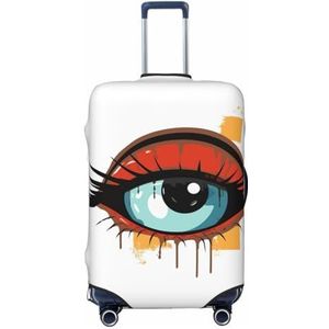 GFLFMXZW Reizen Bagage Cover Cartoon Eye Koffer Covers voor Bagage Mode Koffer Protector Past 18-32 inch Bagage, Zwart, Medium