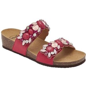Scholl, Damessandalen met dubbele klittenbandsluiting, rood, Rood, 36 EU