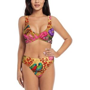Zelinge Tankbikinitop met hoog getailleerd broekje voor dames, 2-delige badpak, twist front, S-2XL