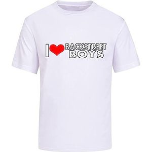 I Love Backstreet Boys Streetwear BSB Mens White T-Shirt T-shirts & overhemden(Medium)