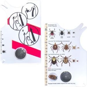 KLINNA 2 stuks tekenkaart met vergrootglas en tekenkaart – effectieve tekenval voor mensen, honden, katten voor snelle reiniging, professionele tekenkaart voor kinderen