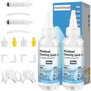 FANSHENG Reinigingsset voor printkoppen, mondstukreiniger 200 ml, reinigingsvloeistof voor de printkop, compatibel met HP Epson, Canon, Brother, Samsung en Kodak inkjetprinters