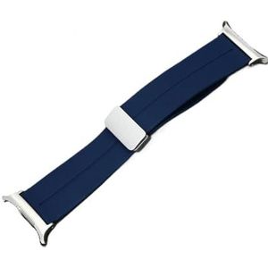 Zachte siliconen magnetische band geschikt for Samsung Galaxy Watch 7 Ultra 47mm 47 Sport Loop Band Geen Gaten Armband geschikt for GALAXY 7 ULTRA 47MM(Silver blue)