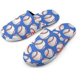 Baseballs katoenen pantoffels voor dames, huisschoenen, wasbare pantoffels voor vrouwen, maat 40-41 (9-10)