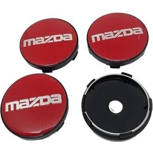 4 stuks auto wieldoppen voor Mazda MX-5 60mm auto wielnaafdoppen vervangende sticker B zwart