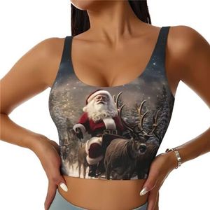 Merry Christmas Print - Sport Vest - Zwart - Comfortabel voor Yoga en Workout