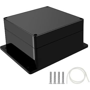 Therlan Aansluitdoos, zwart, waterdicht, IP65, verdeeldoos, zwart, ABS-aansluitdoos, kunststof behuizing, elektronica, behuizing, verdelerdoos, buiten, waterdicht, 160 x 160 x 90 mm