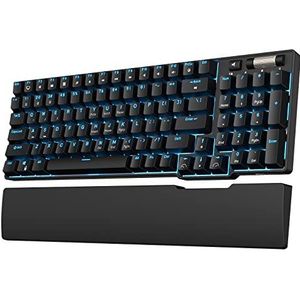 RK ROYAL KLUDGE RK96 90% Triple Mode BT5.0/2.4G/USB-C Hot Swappable Mechanisch Toetsenbord met Magnetische Handsteun, 96 Toetsen Draadloos Bluetooth Gaming Toetsenbord met Software, Blauwe Backlight,