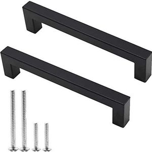 2 paar dikke metalen glazen deurgrepen, commerciële vierkante schuur deurgreep, zwarte schuifdeurgreep, 10 maten/40 x 45 cm