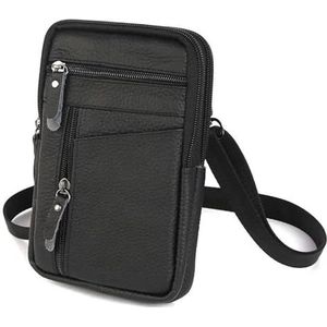 Zijframetas Voor Motorfiets Handtas Voor Heren Kleine Borstschouderriemtas Crossbody Lederen Tassen Echt Lederen Heuptassen Telefoonzakjes Motoraccessoire (Color : A)