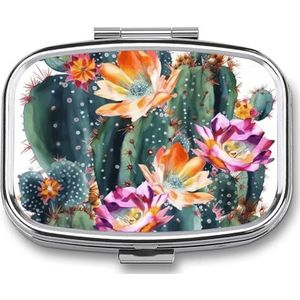 Bloeiende groene pillendoos pillendoosje schattige pillenorganisator pilhouder medicijnpillenorganisator pillencontainer dagelijkse pillenorganizer kleine pillendoos pillendoosje voor portemonnee zak