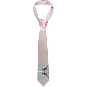 GerRit Love Flamingo Casual Tie voor heren, *#bedrukte stropdas, gemakkelijk te onderhouden, geschikt voor dagelijks gebruik, feest, bal en feest, enz., Zwart, Eén maat