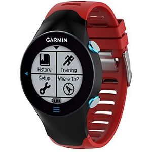 Yikamosi Compatible With Garmin Forerunner 610 Band,Genuine Soft Silicone Watch Band Stainless Steel Clasp Replacement Strap for Garmin Forerunner 610(Red)