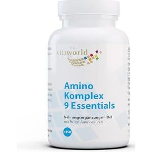 Vitaworld Amino Complex 9 Essential, zuivere werkzame stoffen zonder toevoegingen, veganistisch, 150 tabletten