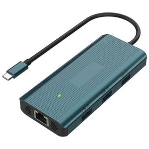 Paopaoldm USB C Docking Station 9 Poorten Multi Functionele Met 1000M Ethernet 3 USB 4K30Hz HDTV Kaartlezer PD100W Opladen USB C Hub 9 In 1
