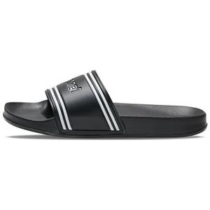 hummel Pool Slide Retro Athleisure Sandalen & Poochuhe voor volwassenen, uniseks, zwart wit, 36 EU