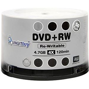 100 Pack Smartbuy Lege DVD+RW 4x 4.7 GB 120 Min Branded Logo Herschrijfbare DVD Media Disc