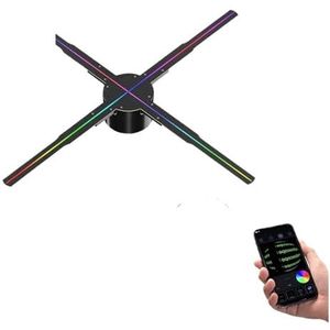 Hologramwaaier, 3D Fan Hologram Projector Led 3D Display Reclame Logo Licht Afstandsbediening Adverteren Display Licht Logo Lamp,for Businesses, Parties, Etc(PD42 Standard)