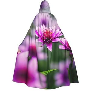 SSIMOO Roze bloem paarse vlinder 1 volwassen Halloween party cape - perfect voor kostuumfeesten en cosplay