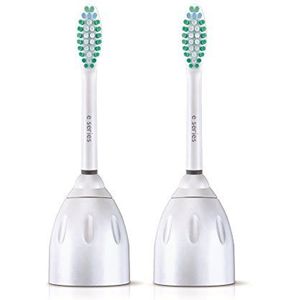 Philips Sonicare Originele E-serie vervangende tandenborstelkoppen, 2 borstelkoppen, wit, frustratievrije verpakking, HX7022/30