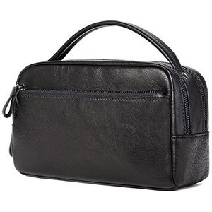 DieffematicHZB make-up tas Cosmetic Bag Toiletry Bags For Men Make Up Bag Cosmetic Case Genuine Leather Zip Cosmetics Bags Makeup Bag For Traveling