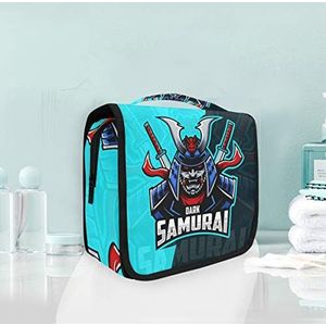 Hangende opvouwbare toilettas blauw donker zwaard ridder make-up reisorganizer tassen tas voor vrouwen meisjes badkamer