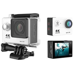 Actiecamera, Actiecamera 4K WIFI 2.0 inch mini 1 2mp Outdoor Go Waterdichte Pro 170D Fietshelm Foto Video Recording 4K Sport Cam DV(Silver)