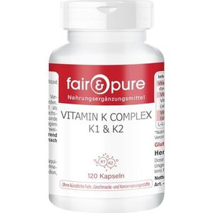 Fair & Pure® - Vitamine K complex K1 & K2-120 vegane capsules - voorraad verpakking voor 4 maanden