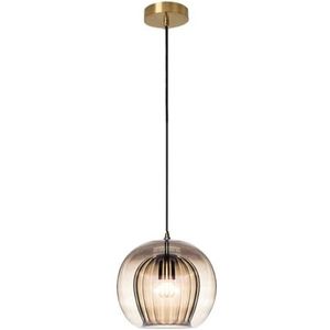 TONFON Industriële vintage E27 hanglamp Kleurrijke dubbele glazen kroonluchter Gouden afwerking Hanglamp for keukeneiland Woonkamer Slaapkamer Nachtkastje Eetkamer Hal Zolder Bar Plafondlamp(Color:A,S