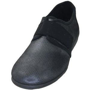 DOCTOR CUTILLAS 3670 - schoenen damesschoenen naadloos aanpasbare zwarte gymschoenen met glanzende zachte klittenbandsluiting en gemiddelde sleehak, Grijs, 40 EU