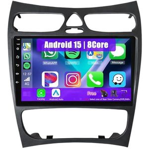 Android Radio voor Benz CLK 2002-2005, 9 inch Touchscreen Autoradio met Wireless CarPlay Android Auto Bluetooth WIFI(8Core(8+128GB))