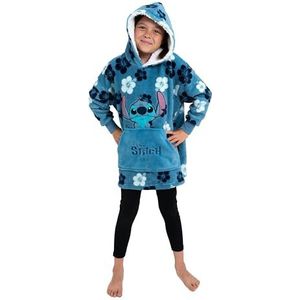 Disney Lilo & Stitch Oversized Knusse Hoodie voor Meisjes - Oversized Knusse Trui Fluffy Deken Trui Blauw