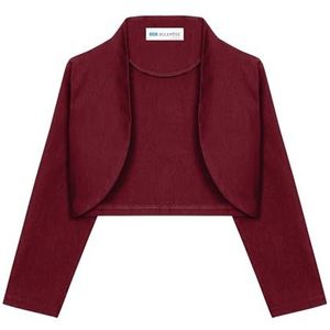 Bolerose Meisjes 3/4 Mouw kinder Kinderen Bolero (Bourgogne, 9-10 jaar)