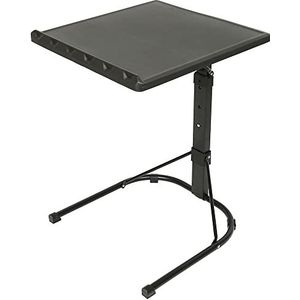 Bijzettafel, inklapbaar, draagbaar, inklapbare tafel voor laptop, in hoogte verstelbare tafel voor slaapkamer, woonkamer, bed, inklapbaar, in hoogte verstelbaar (43 x 43 x 58 - 69 cm), zwart)