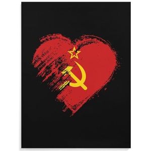 I Love Sovjet-Unie Hart USSR vlag canvas kunstwerk muur opknoping foto vintage schilderij poster woondecoratie unframe-stijl