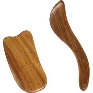 Xuzhouzhou 2 STKS Sandelhout Schraapplank Houten Gua Sha Board Gua Sha Facial Body Massage Tool voor Gezicht en Lichaam Behandeling