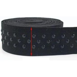 2/5/10M Zwart Wit Elastische Band 1-5cm Siliconen Antislip Rubberen Lint Ondergoed Rok Sportkleding Polser DIY Naaimateriaal-EB077-Zwart-25mm-2Meter