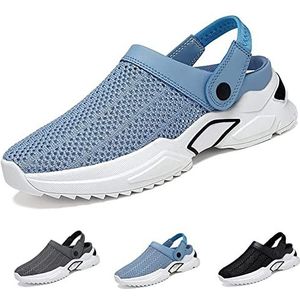 Orthopedische zomersandalen for heren Casual schoenen for binnen en buiten Heren Mesh ademende sandalen Antislip Lichtgewicht comfortabele pantoffels (Color : Blue, Size : 44 EU)